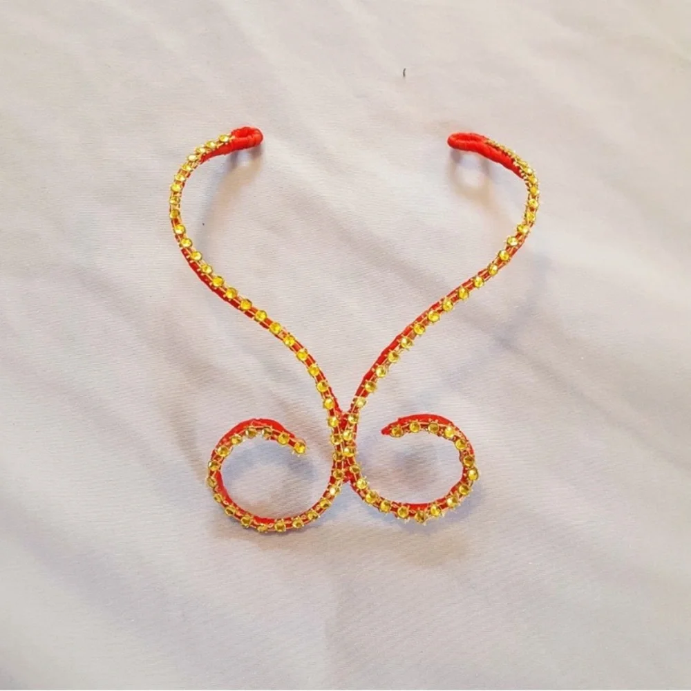 Dolls Kill Red Beaded Bikini Top with Rainbow Sheer Sarong - Picture 11 of 11